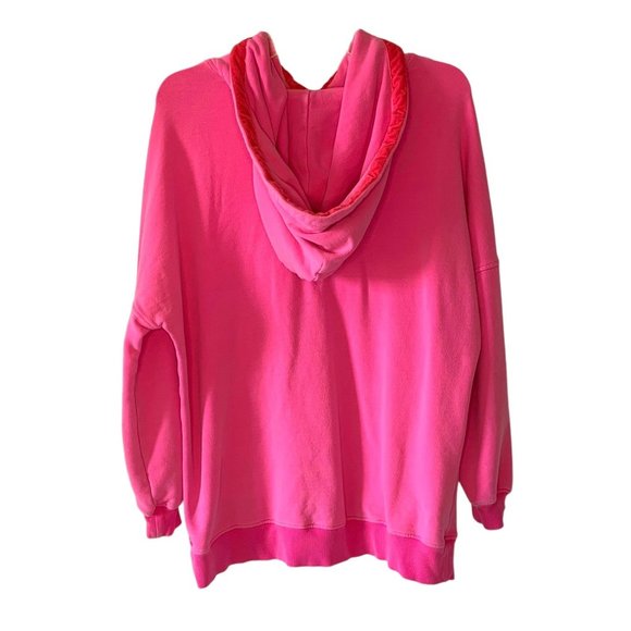 UGG RTW Neon Pink Simone Velvet Trim Boyfriend Pullover Hoodie Size Medium - Picture 6 of 8